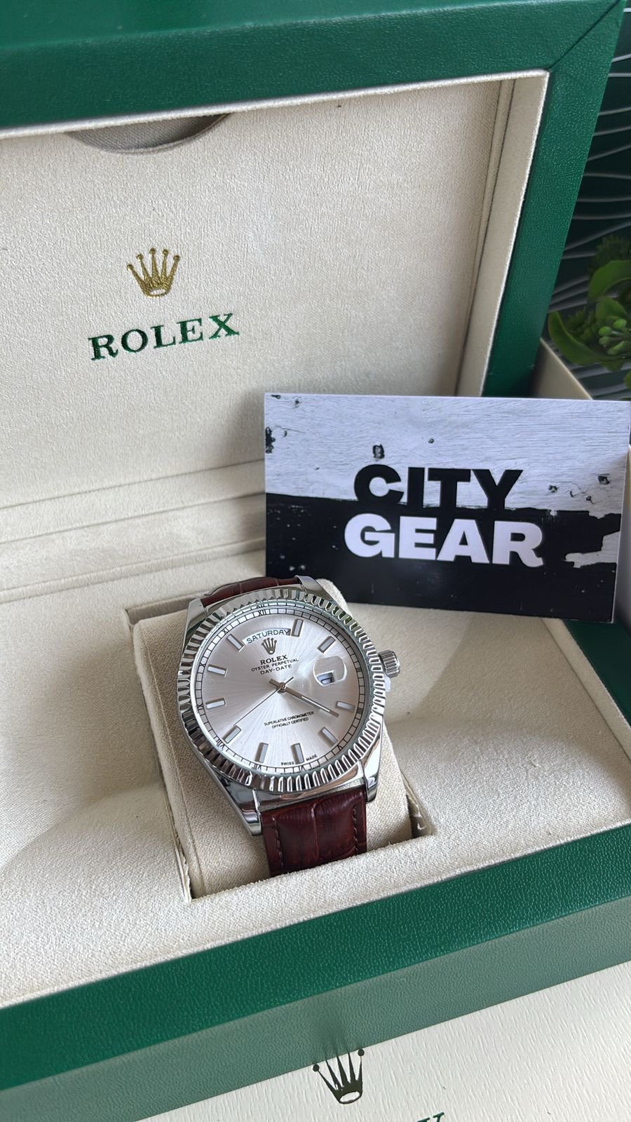 Rolex Day Date kather
silver