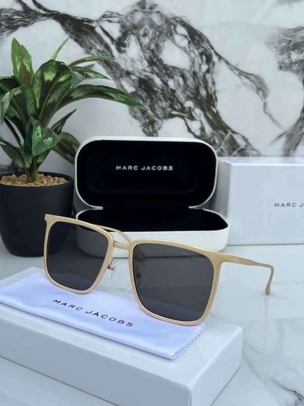 Marc Jacobs Square Metal Gold Black Sunglasses