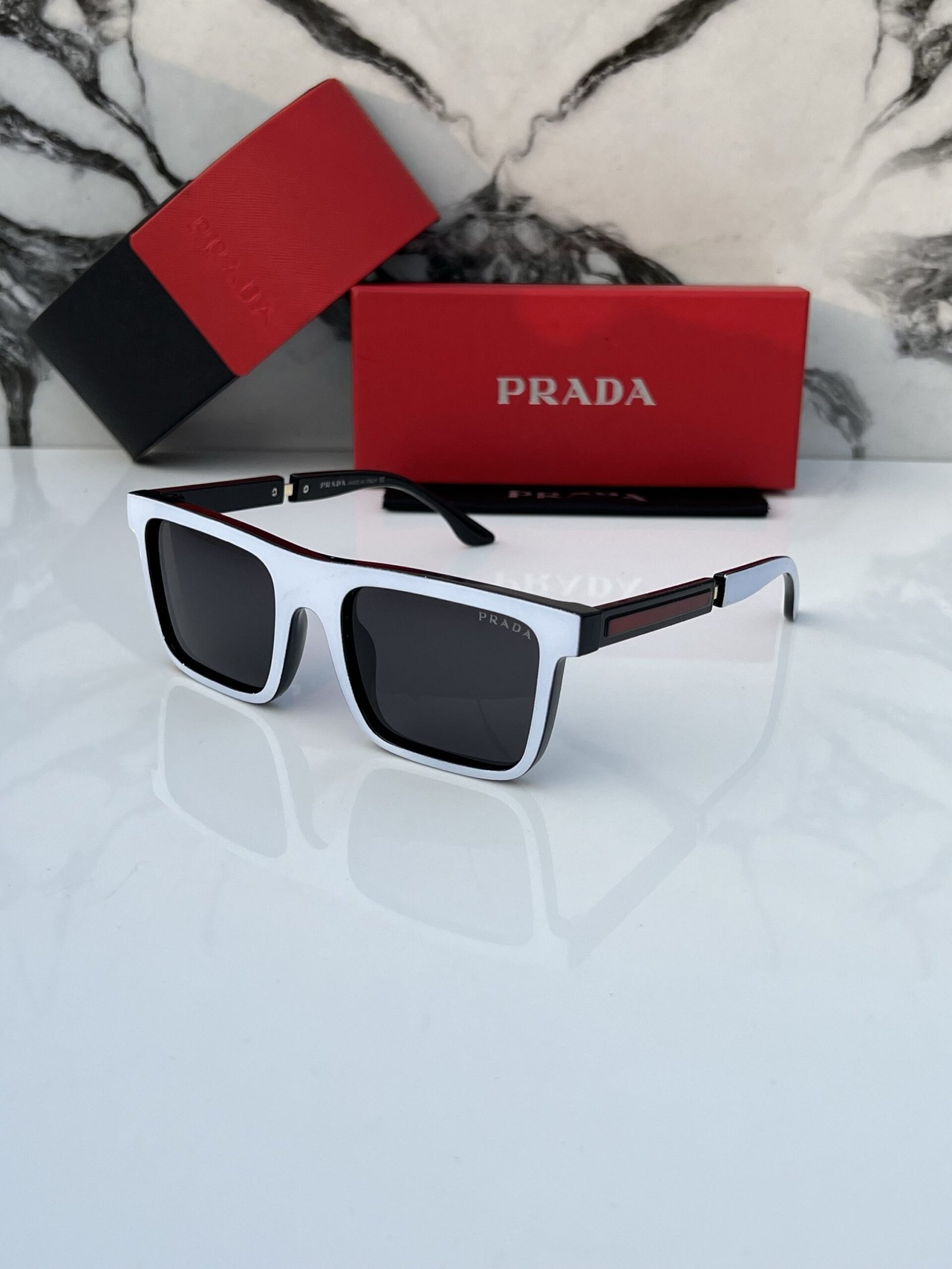 Prada 66602 White Sunglasses
