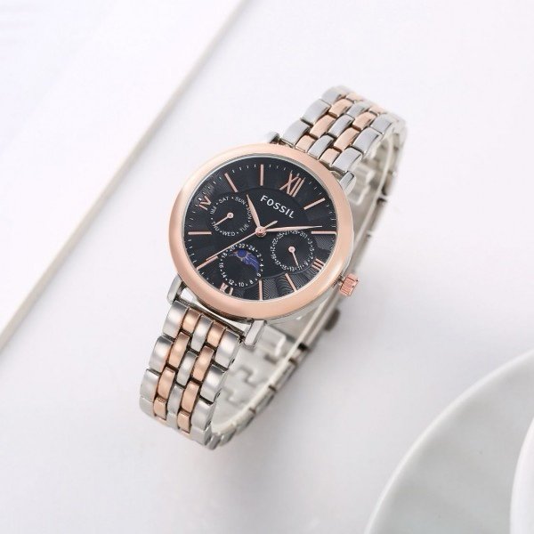 Fossil Es3121 Jacqueline Sun Moon Two Tone Copper Black