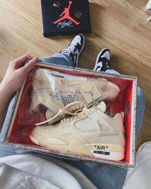 Air Jordan Retro 4 Off White Sail Semi UA