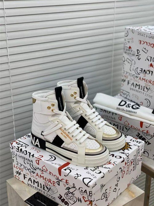 Dolce Gabbana D G Men Calfskin 2 Zero Custom High Top Sneakers