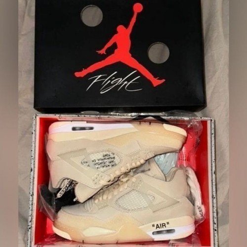Jordan Retro 4 Off White SAIL CREAM Semi UA fixed