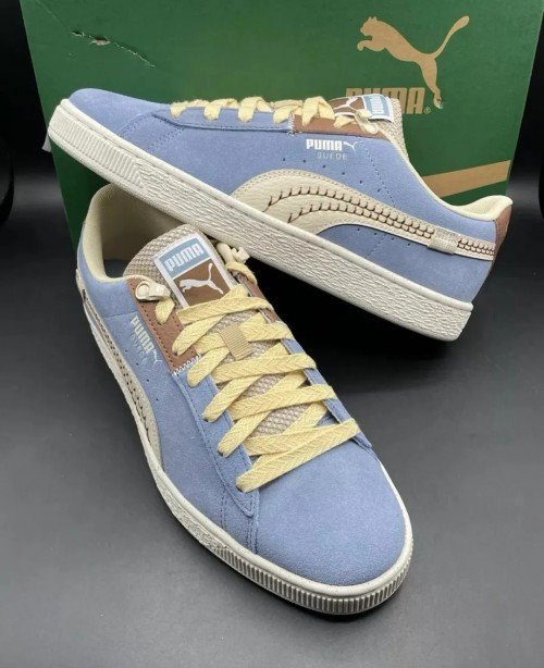 Puma suede expedition sneakermen zen blue brown mushroom