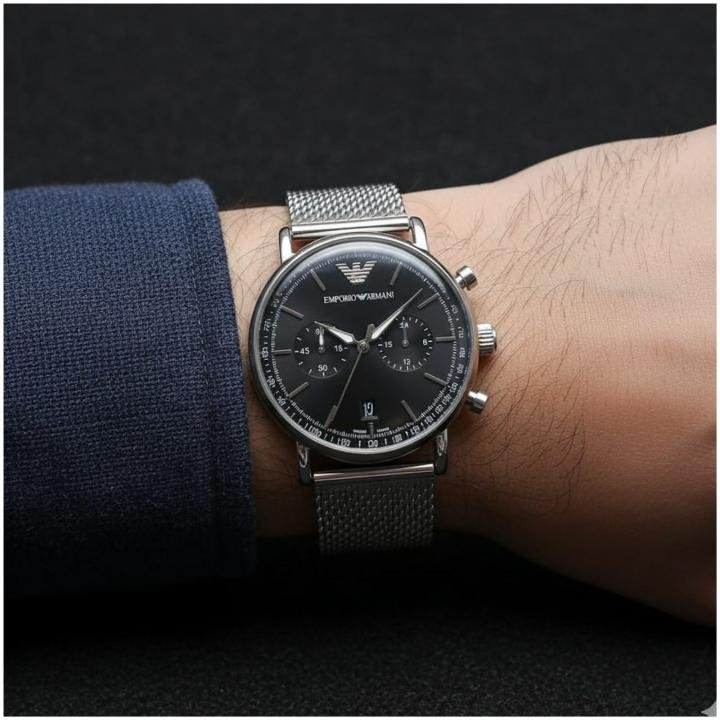 Emporio Armani Aviator Silver-Black