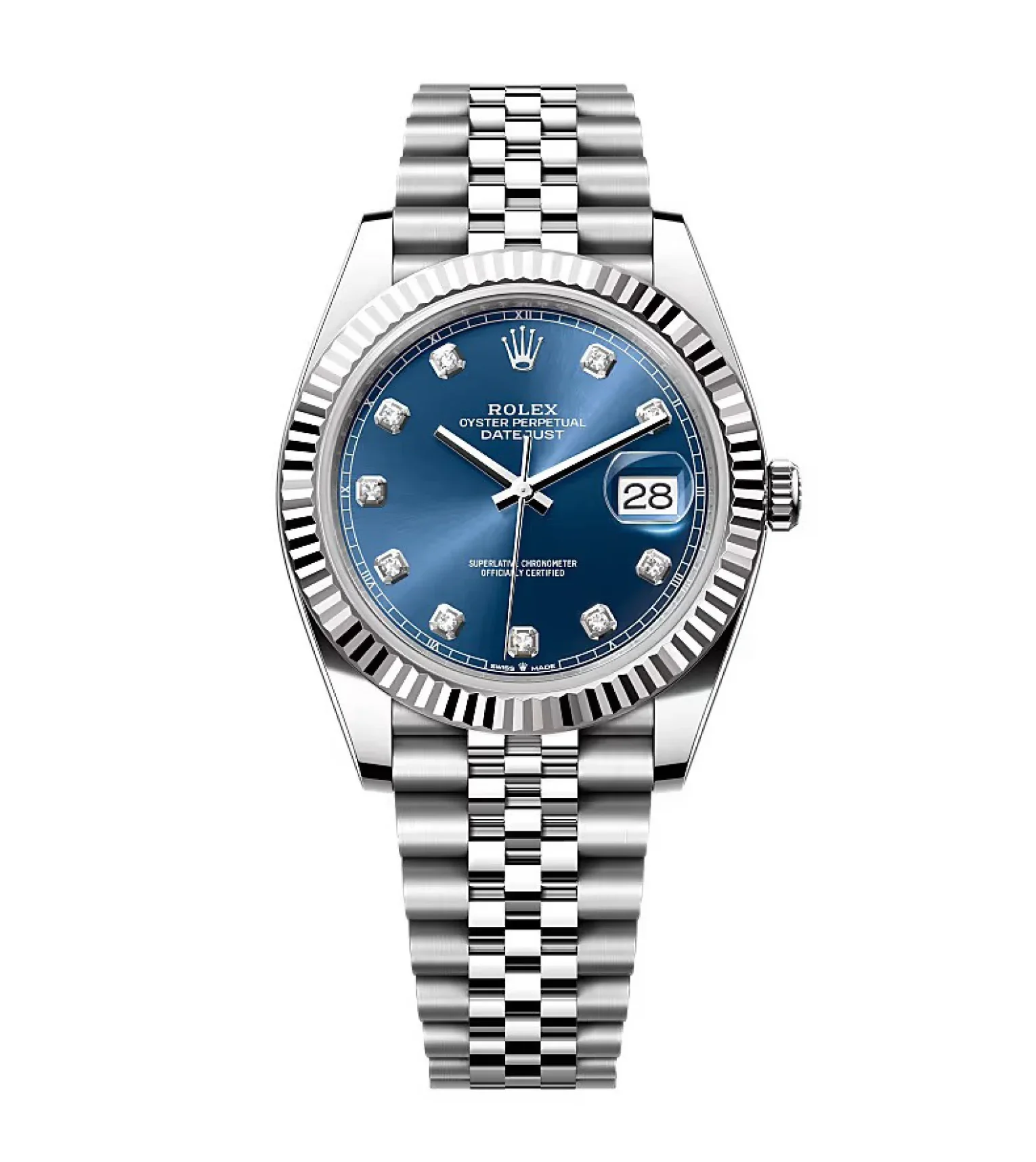 Rolex Datejust Blue Dial Diamond Metal Watch