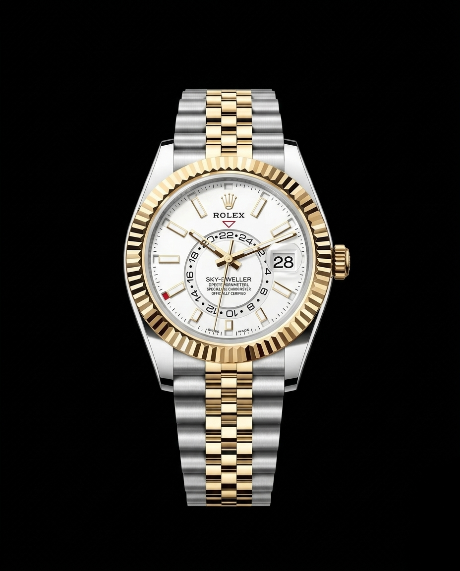Rolex Oyster Perpetual Sky Dweller Silver Gold 2 Tone