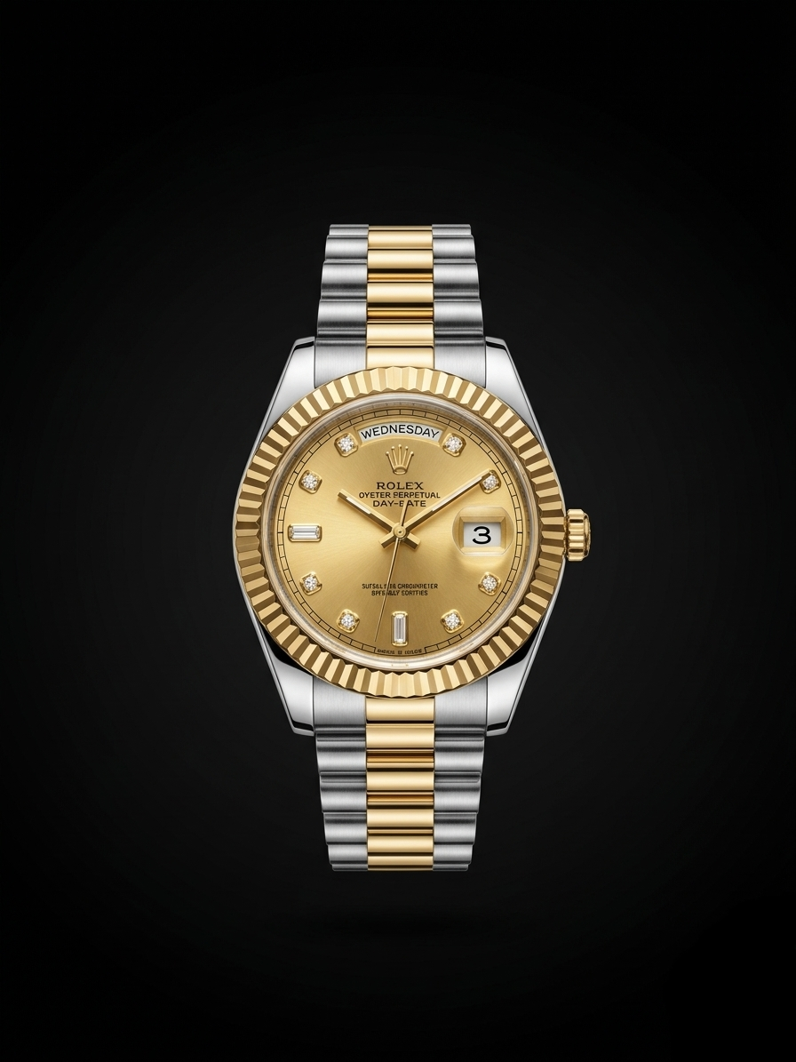 Rolex Oyster Perpetual Day Date Diamond 2Ton Gold-Gold 40 Battery