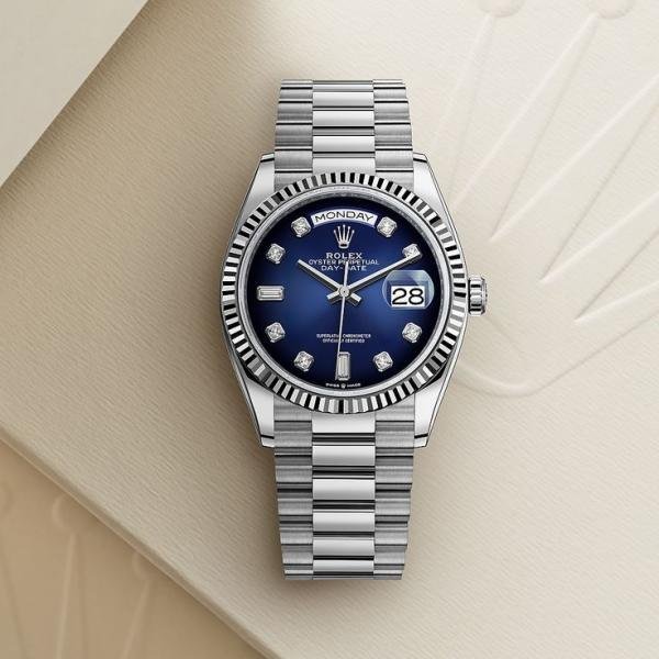 Rolex Oyster perpetual Day Date Blue Diamond Automatic High Quality