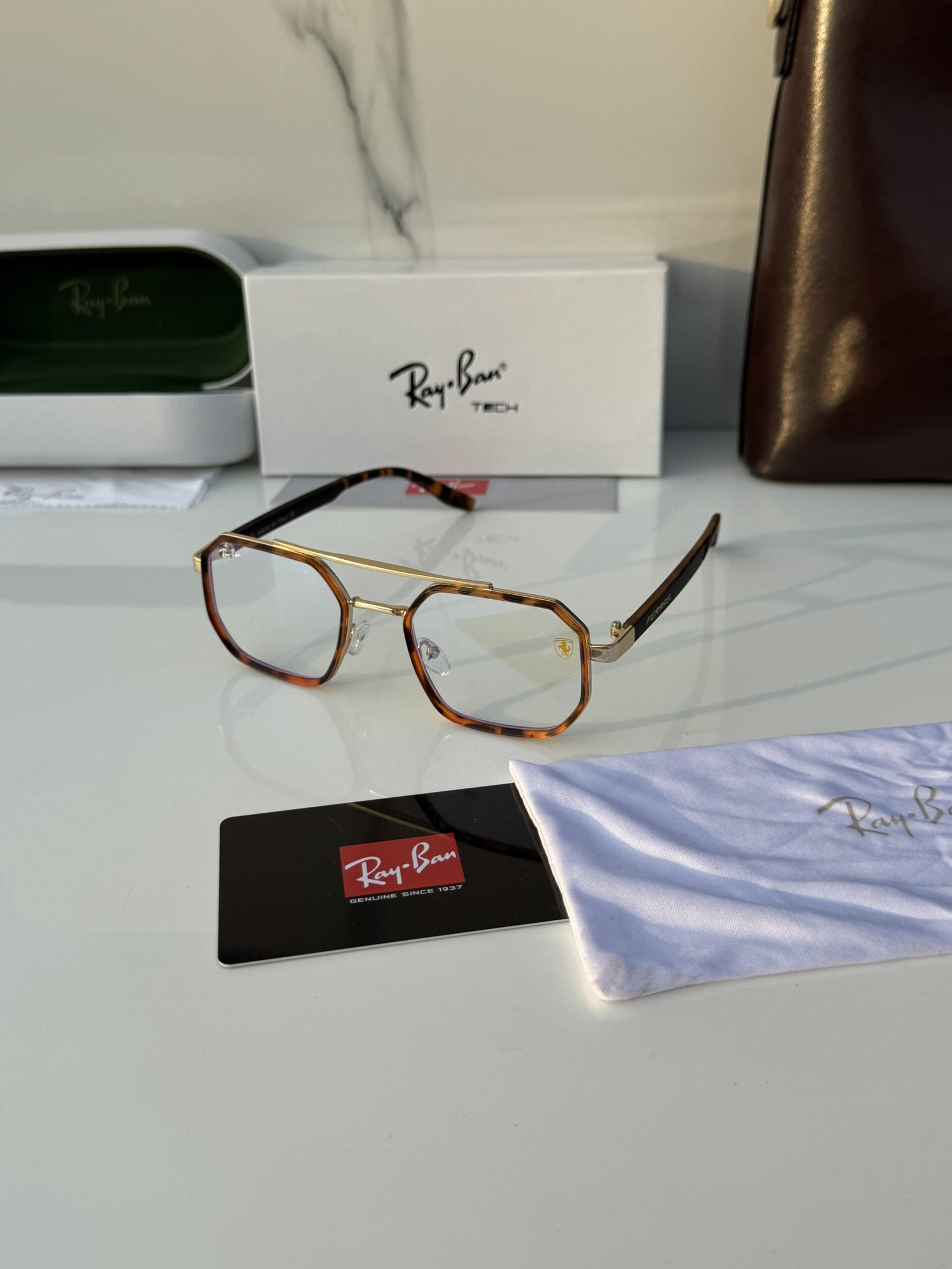 Rayban 8820 gold tiger plano