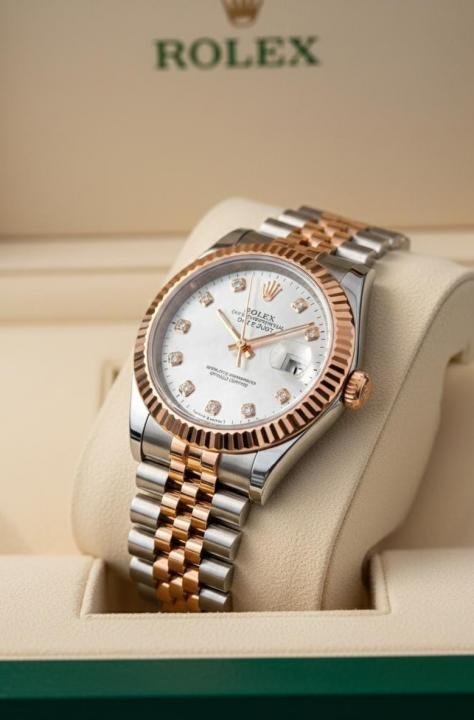 Rolex Oyster Perpetual Date Just White 2 Tone Automatic