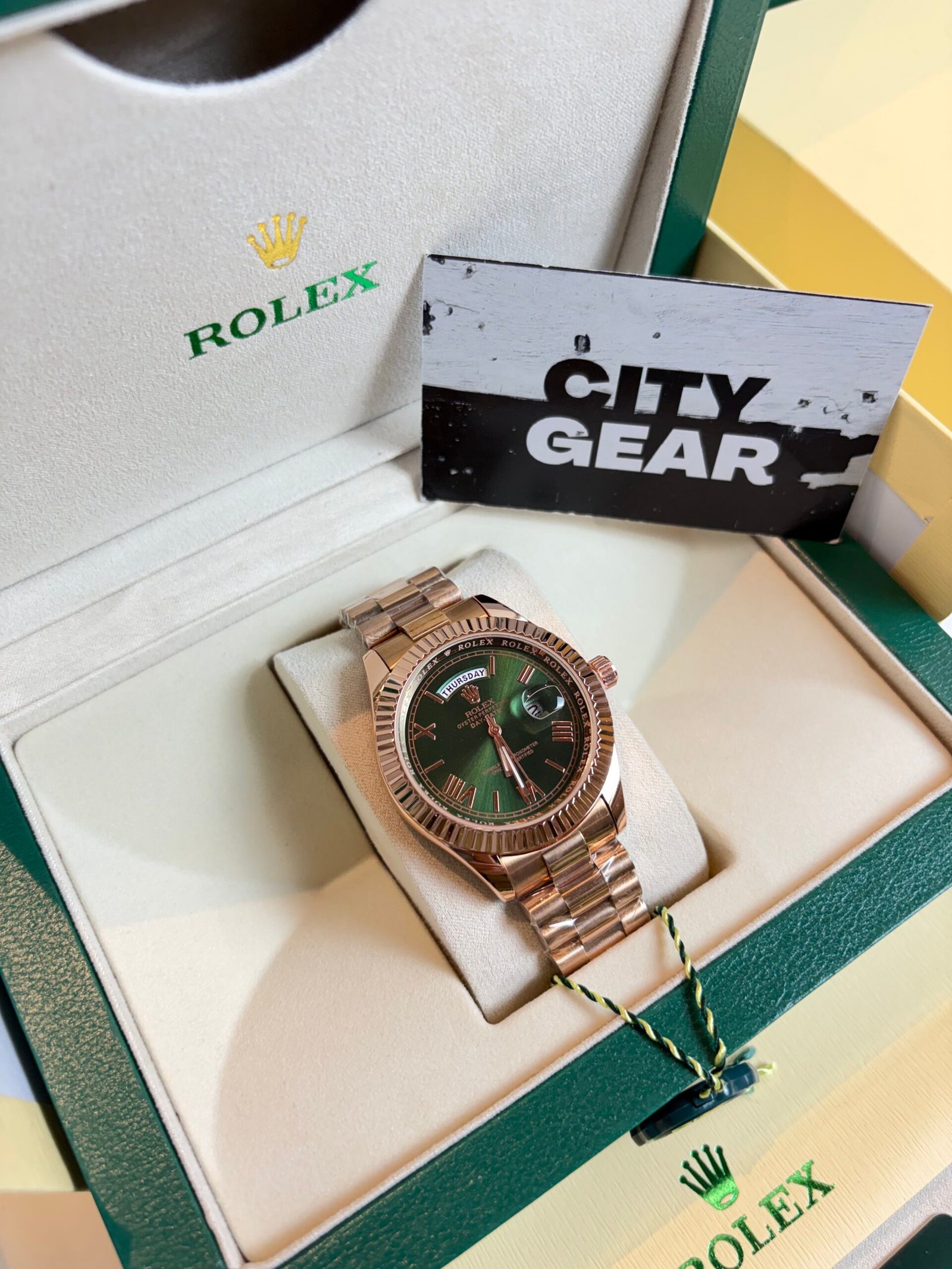 Rolex Oyster perpetual Roman Day Date Copper Green