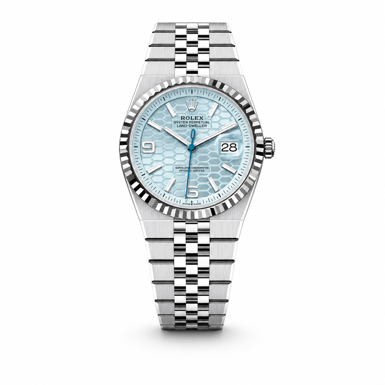 Rolex Oyster Perpetual Land Dweller Tiffany Silver Sky-blue