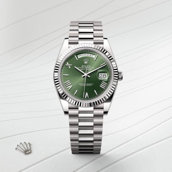 Rolex Oyster perpetual Date Just Gold Green Automatic High Quality
