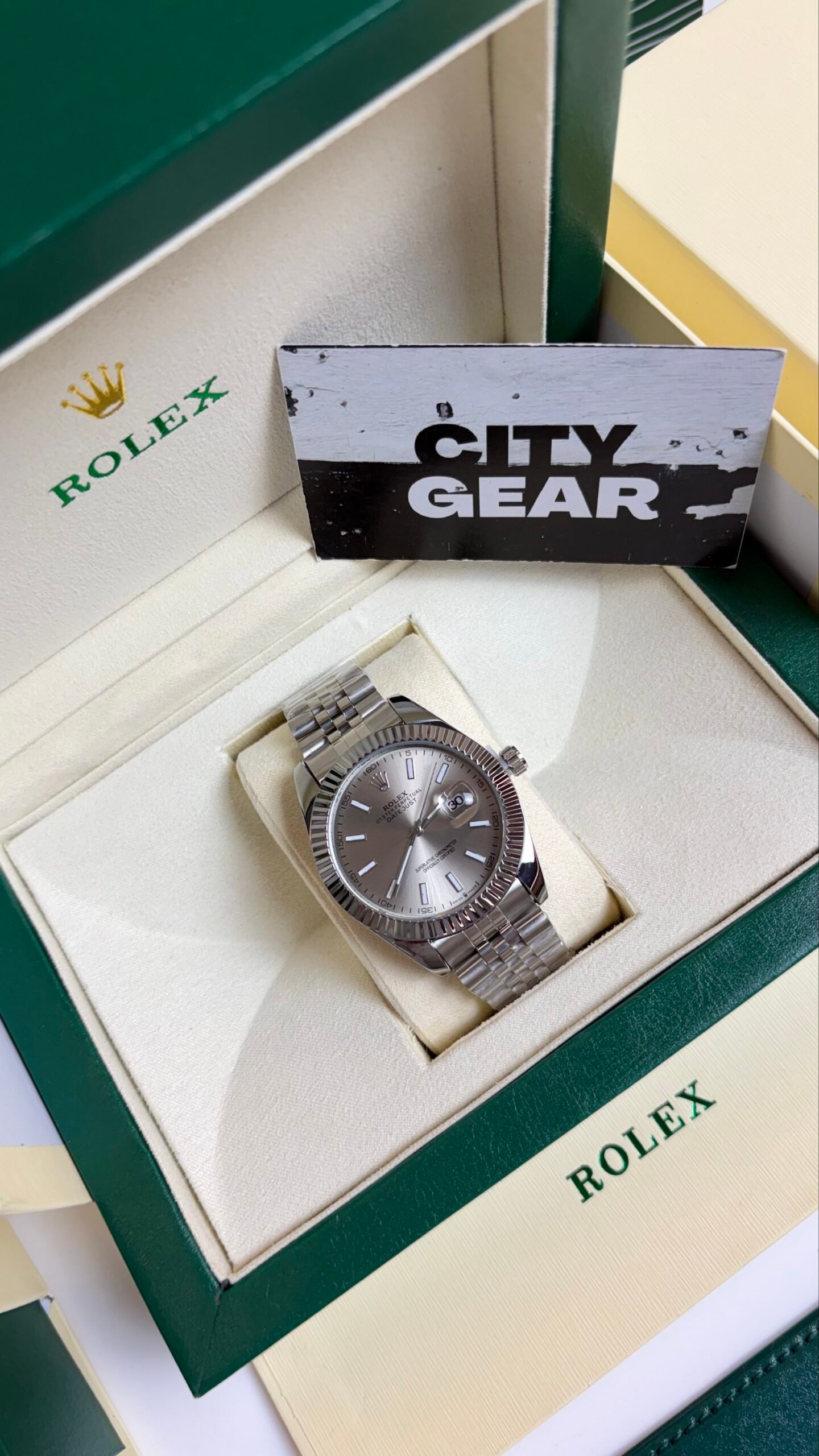 Rolex Oyster Perpetual Date Just Silver Silver
