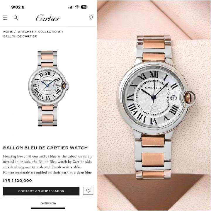 Cartieer Ballon Bleu De Womans