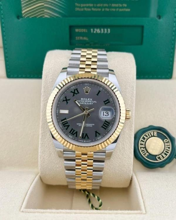 Rolex Oyster Perpetual Date Just 2Ton-Gold-Grey
