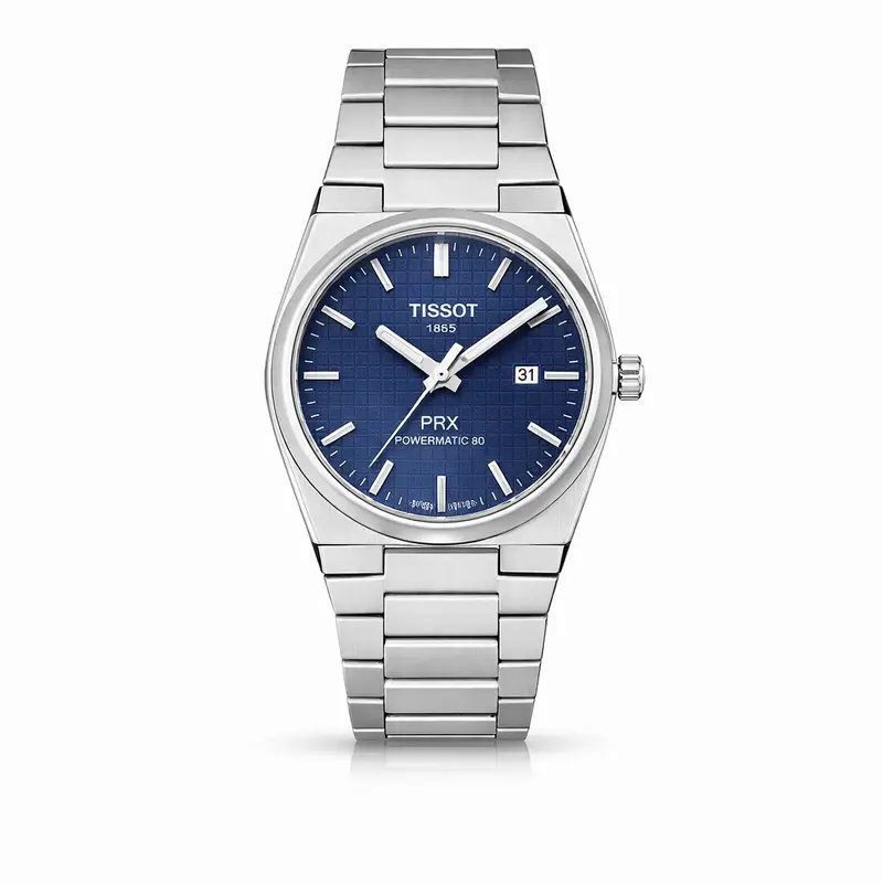 Tissot Prx Powermatic Silver Blue Watch
