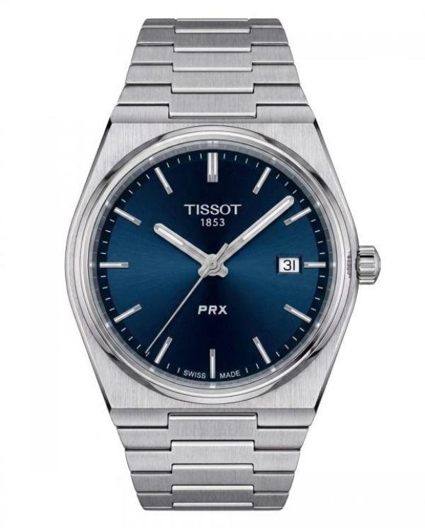 Tissot Prx Silver Dark Blue Watch