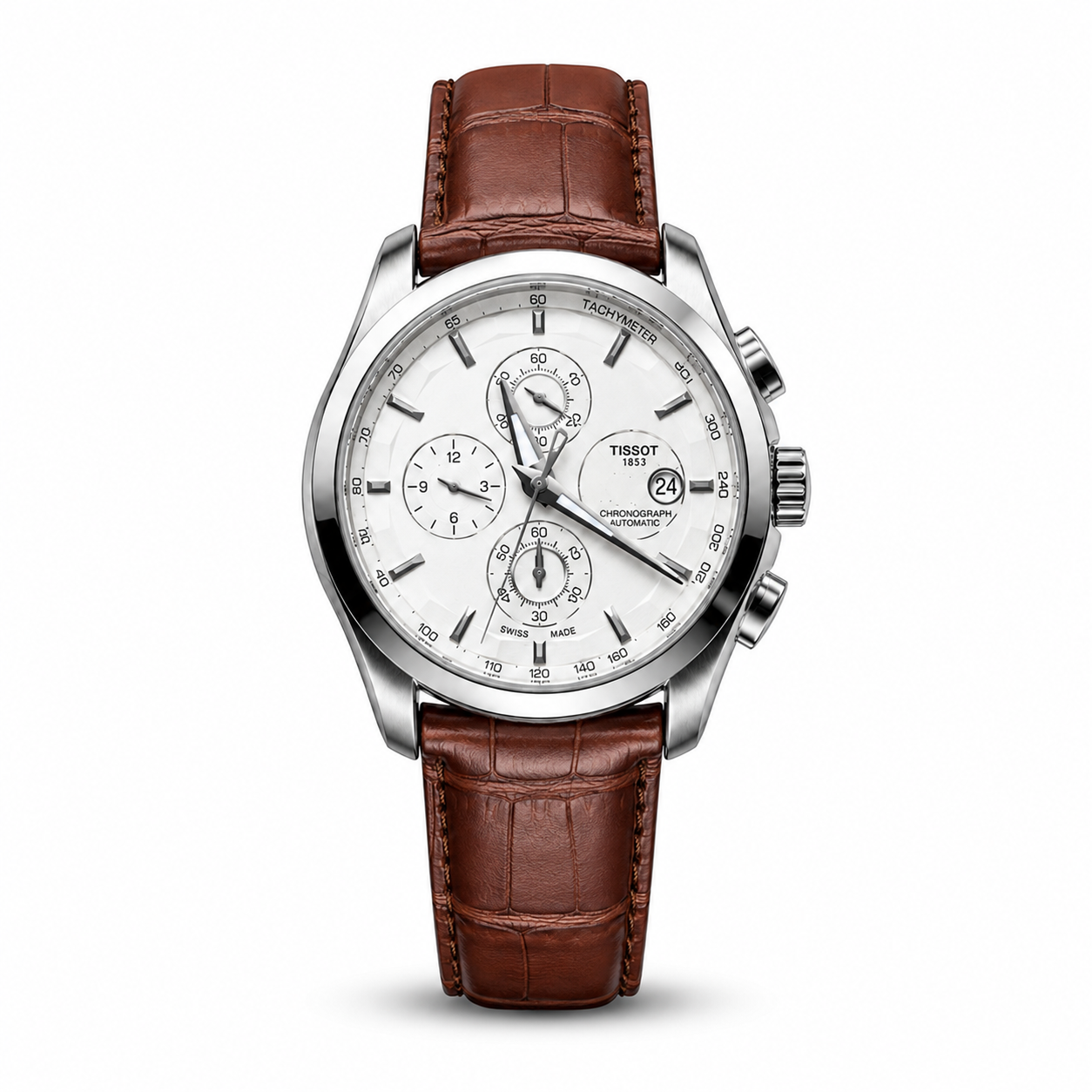 Tissot 1853 Couturier Brown White Silver Watch