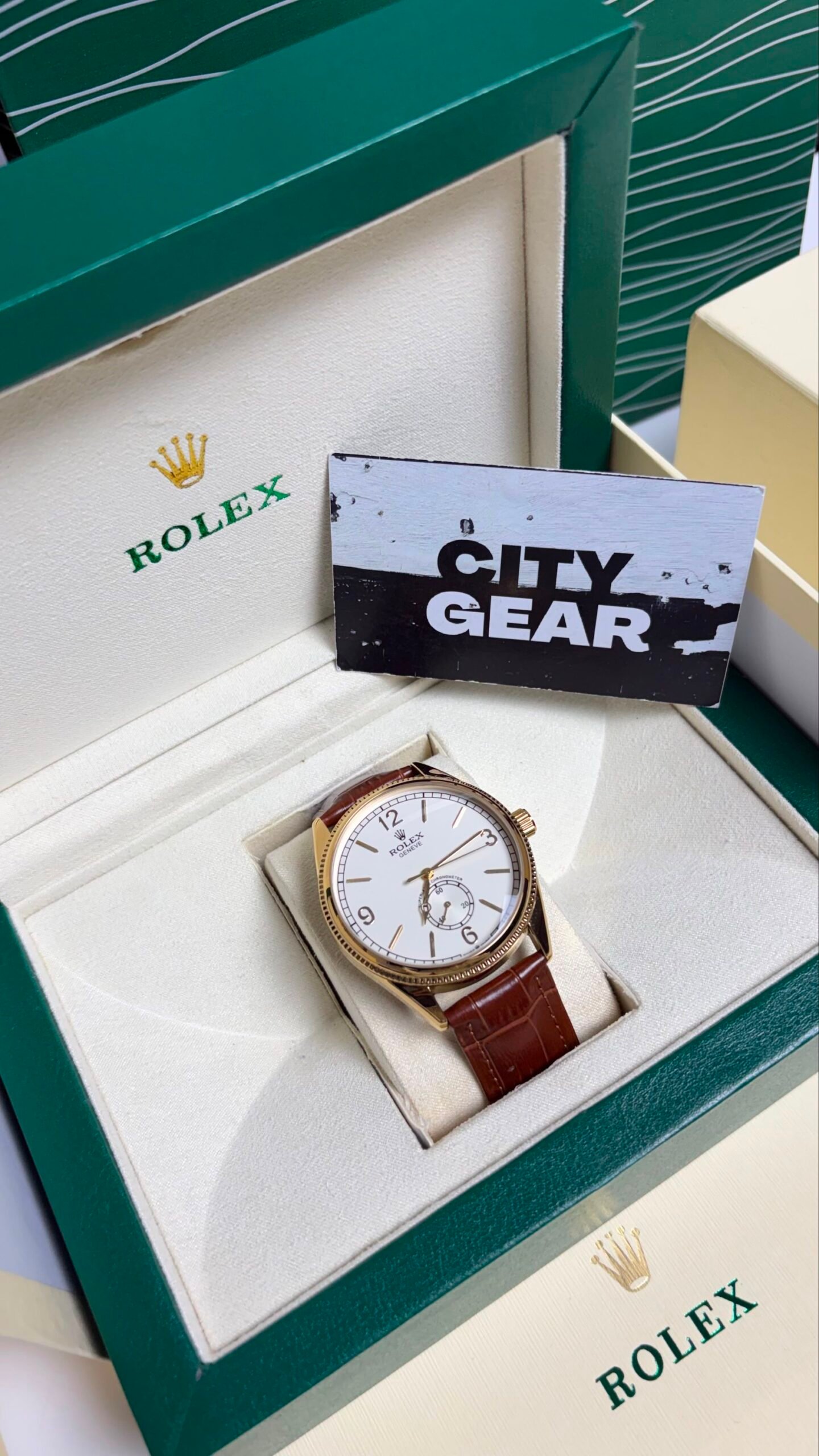 Rolex Perpetual Gold White Dial Watch